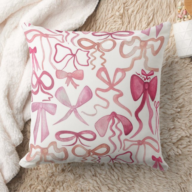 Coquette-Möhippan ger Rosa Bow Home Decor Kudde (Filt)