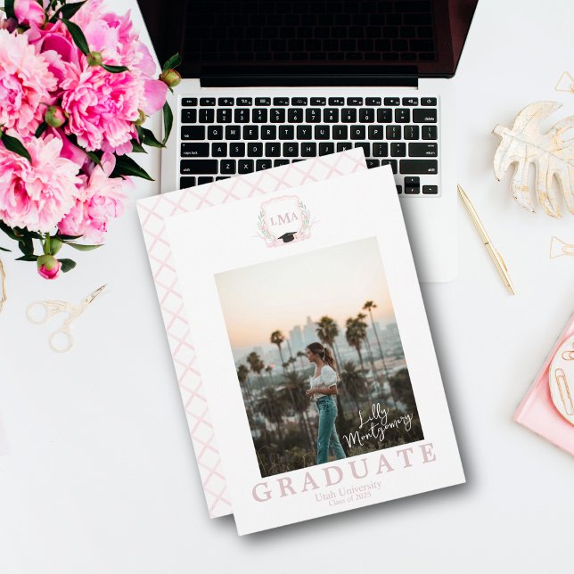 Coquette Monogram Foto Examen Inbjudan (Skapare uppladdad)