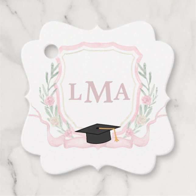 Coquette Monogram Studenten Gåvor Etiketter (Framsida)