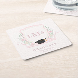 Coquette Monogram Studenten Underlägg Papper Kvadrat