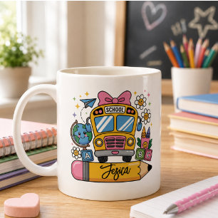 Coquette-mugg med eget namn för skolstarten kaffemugg