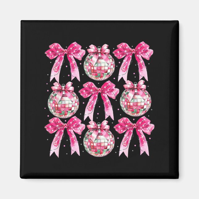 Coquette New Year 2026, Retro New Years, Disco Bal Magnet (Framsidan)