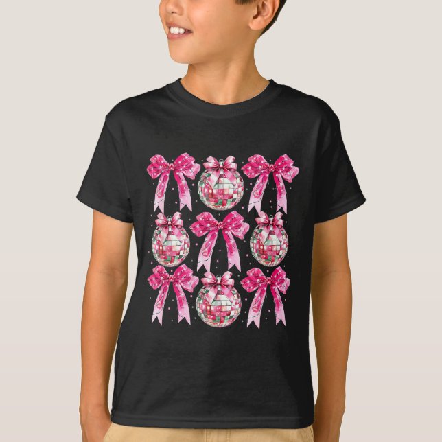 Coquette New Year 2026, Retro New Years, Disco Bal T Shirt (Framsida)