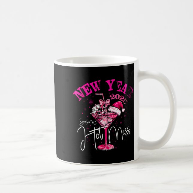 Coquette New Year Same Hot Mess 2025 Funny New Yea Kaffemugg (Höger)
