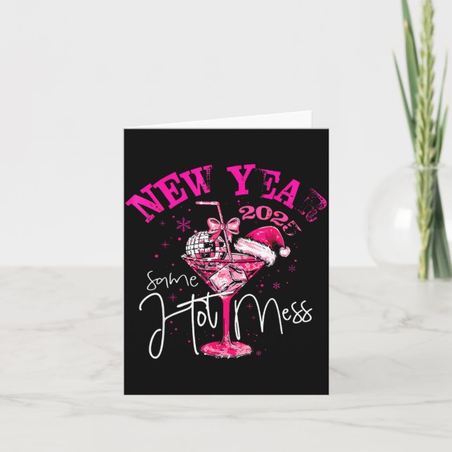Coquette New Year Same Hot Mess 2025 Funny New Yea Kort (Framsida)