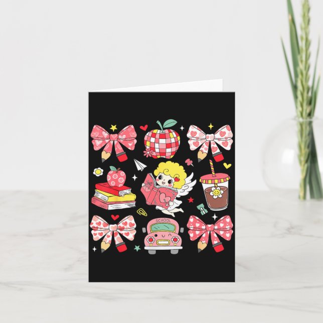 Coquette Nk Bow Lärare Tacksamhet Alla hjärtans da Kort (Framsida)