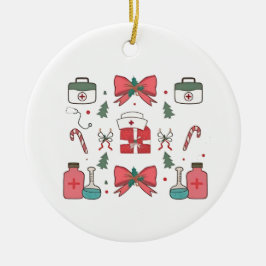 Coquette Nurse Bow Anpassningsbar Nurse Julafton j Julgransprydnad Keramik