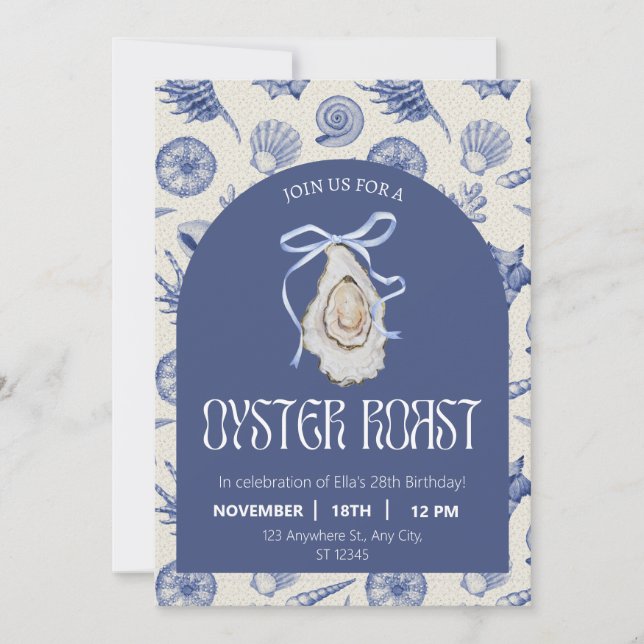 Coquette Oyster Roast Party-inbjudan Spara Datumet (Framsida)