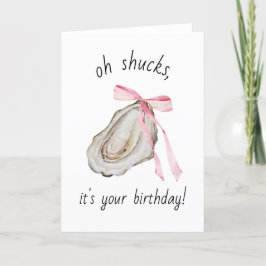 Coquette Oyster Watercolor Birthday Card Tack Kort