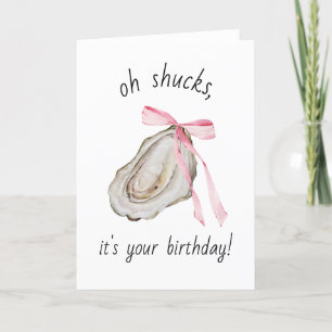 Coquette Oyster Watercolor Birthday Card Tack Kort