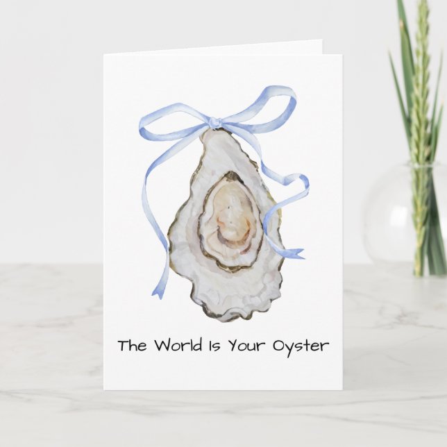Coquette Oyster Watercolor Tack Kort (Framsida)