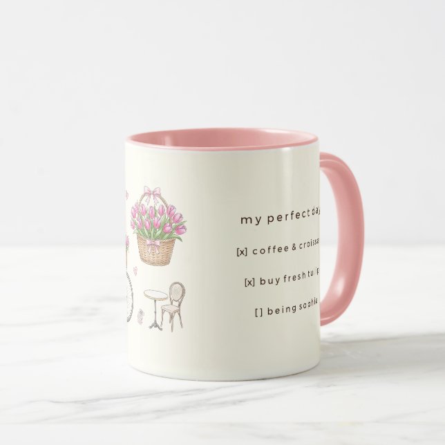 Coquette Paris Daglig Checklista Anpassat Namn Mug Mugg (Framsida höger)