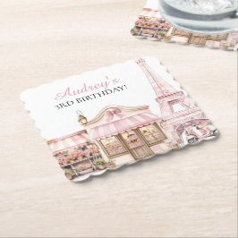 Coquette Paris Fransk Parisian Cafe Birthday Underlägg Papper