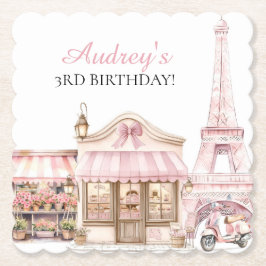 Coquette Paris Fransk Parisian Cafe Birthday Underlägg Papper