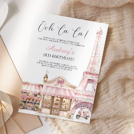 Coquette Paris Fransk Parisisk Kafé Födelsedag Inbjudningar