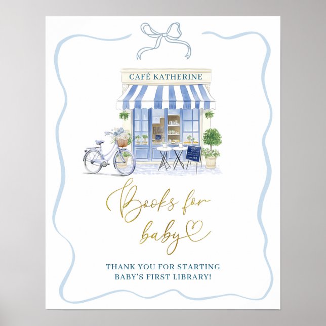 Coquette Parisian cafe Bokar för Baby Poster (Framsidan)