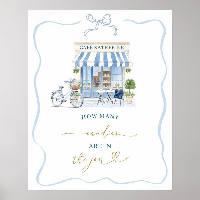 Coquette Parisian cafe Card och presenter Poster (Framsidan)