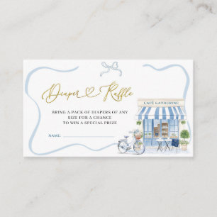 Coquette Parisian cafe Fransk Blue Diaper Raffle E Tilläggskort