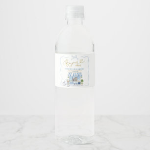 Coquette Parisian cafe Fransk Blue Flaska Vattenflaskor Etikett