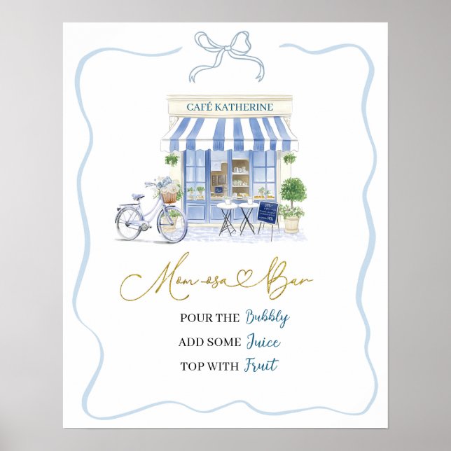 Coquette Parisian cafe Fransk Momosa Pub Poster (Framsidan)