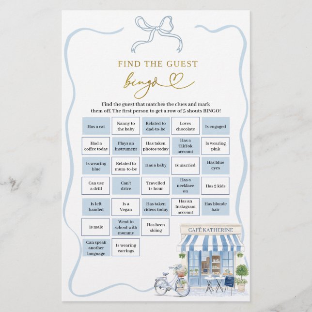 Coquette Parisiskt Café Hitta Gästbingo Spel (Framsida)