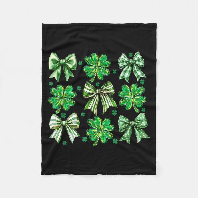 Coquette Patrick's Day Bow,shamrock Lucky Bow Funn Fleecefilt (Framsidan)