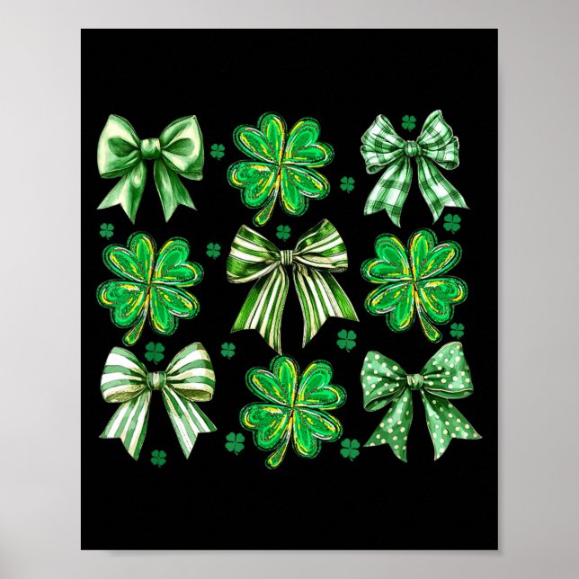 Coquette Patrick's Day Bow,shamrock Lucky Bow Funn Poster (Framsidan)