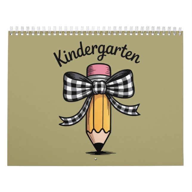 Coquette Pencil Bow Kindergarten Lärarskola Kalender (Omslag)