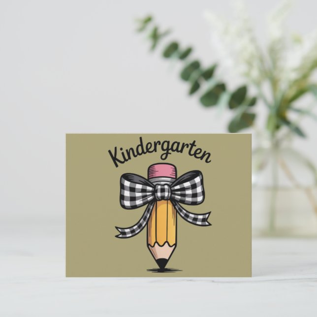 Coquette Pennal Båge Förskolelärare Skola Kort (Stående Fram)