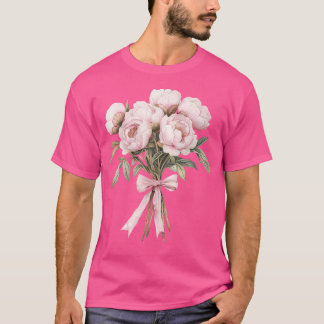 Coquette Peony Bouquet Inspired Flower Plant Lover T Shirt