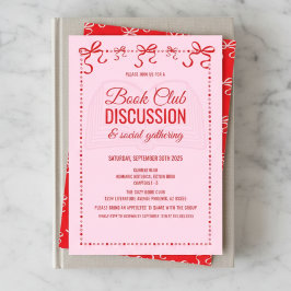 Coquette Pink Book Club Invitation Inbjudningar