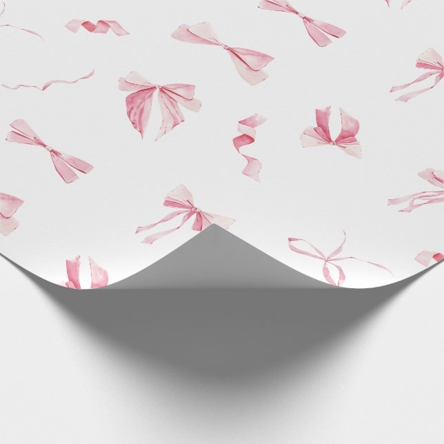 Coquette Pink Bows Gift Wrapping Paper Aesthetic Presentpapper (Hörn)