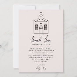 Coquette Pink Chapel Wedding Photo Tack Kort
