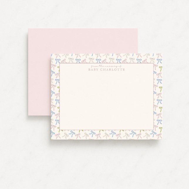 Coquette Pink Hot Air Balloon Nursery Note Card Inbjudningar (Skapare uppladdad)