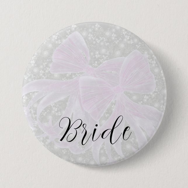 Coquette Pink sheer bows-Brides Button Knapp (Framsida)
