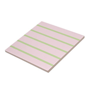 Coquette Preppy Chic Pastellgrön Och Rosa Ränder Kakelplatta