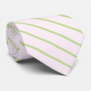 Coquette Preppy Chic Pastellgrön Och Rosa Ränder Slips
