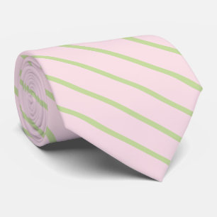 Coquette Preppy Chic Pastellgrön Och Rosa Ränder Slips