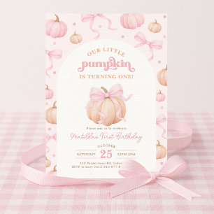 Coquette Pumpa Pastell Rosa Rosett Flicka Födelsed Inbjudningar