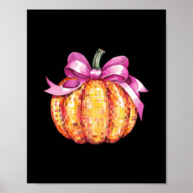 Coquette Pumpa Rosa Båge Höst Y'all Tackgivningsda Poster (Framsidan)
