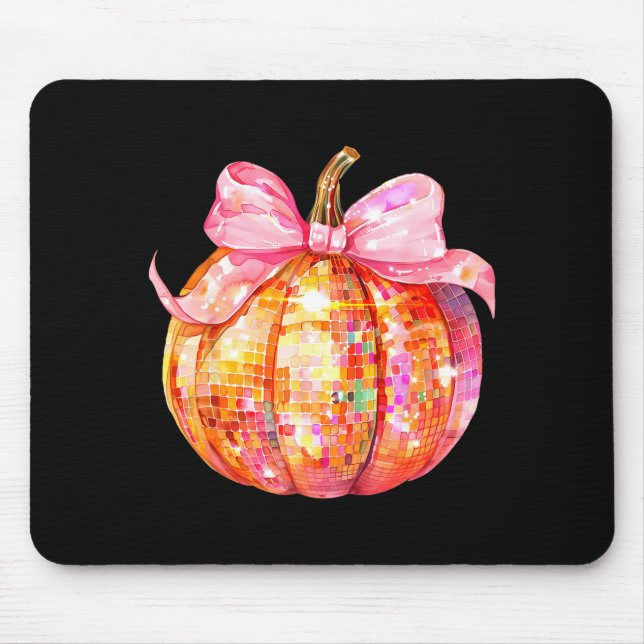 Coquette Pumpkin Bow Disco Ball Cute Girly Hallowe Musmatta (Framsidan)