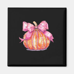 Coquette Pumpkin Bow Disco Boll Cute Girly Hallowe Magnet