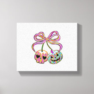 Coquette Pumpkin Cherries Halloween Canvastryck