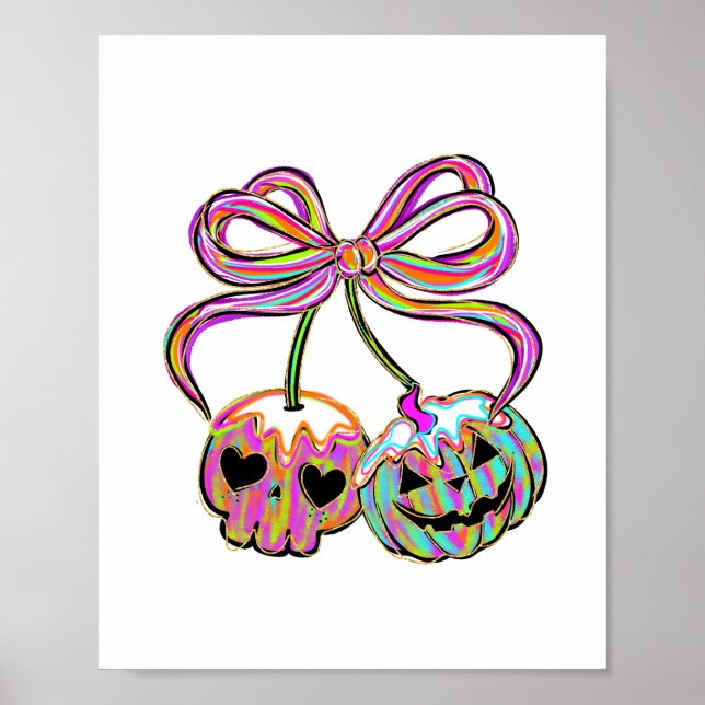 Coquette Pumpkin Cherries Halloween Poster (Framsidan)