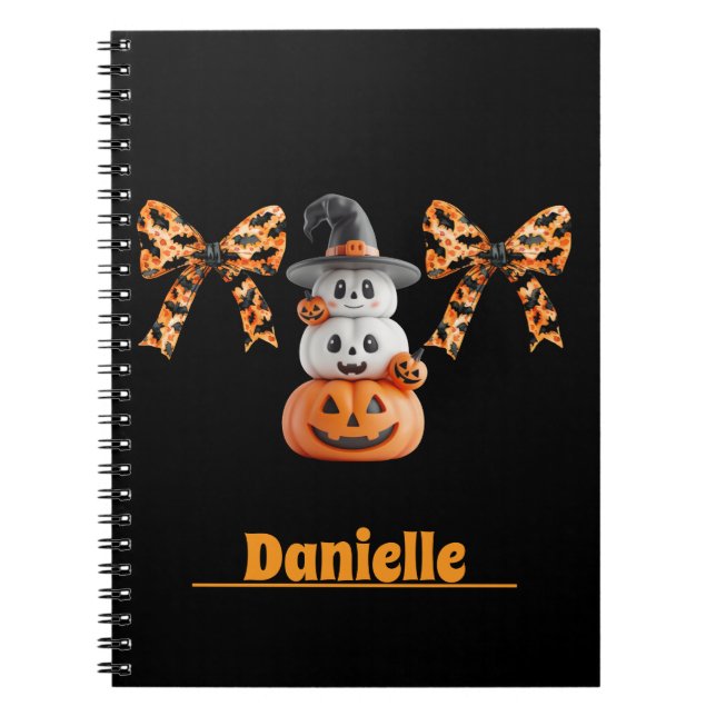 Coquette Pumpkin Cute Anpassningsbar Anteckningsbok (Framsidan)