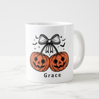 Coquette Pumpkin Körsbär Personlig Halloween Jumbo Mugg