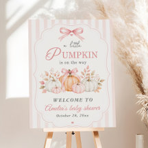 Coquette Pumpkin Pink Bow Baby Shower