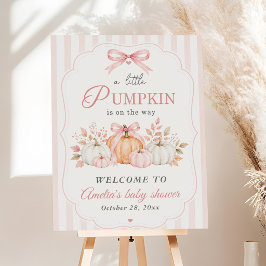 Coquette Pumpkin Pink Bow Baby Shower