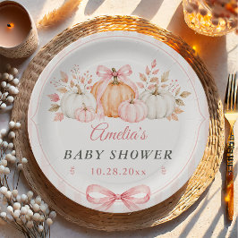 Coquette Pumpkin Pink Bow Baby Shower