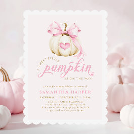 Coquette Pumpkin Rosa Baby Shower Inbjudningar